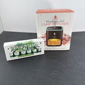 Himalayan Salt Lamp Diffuser - 3-in-1 Wellness Device PLUS 6 Pack Essential Oils